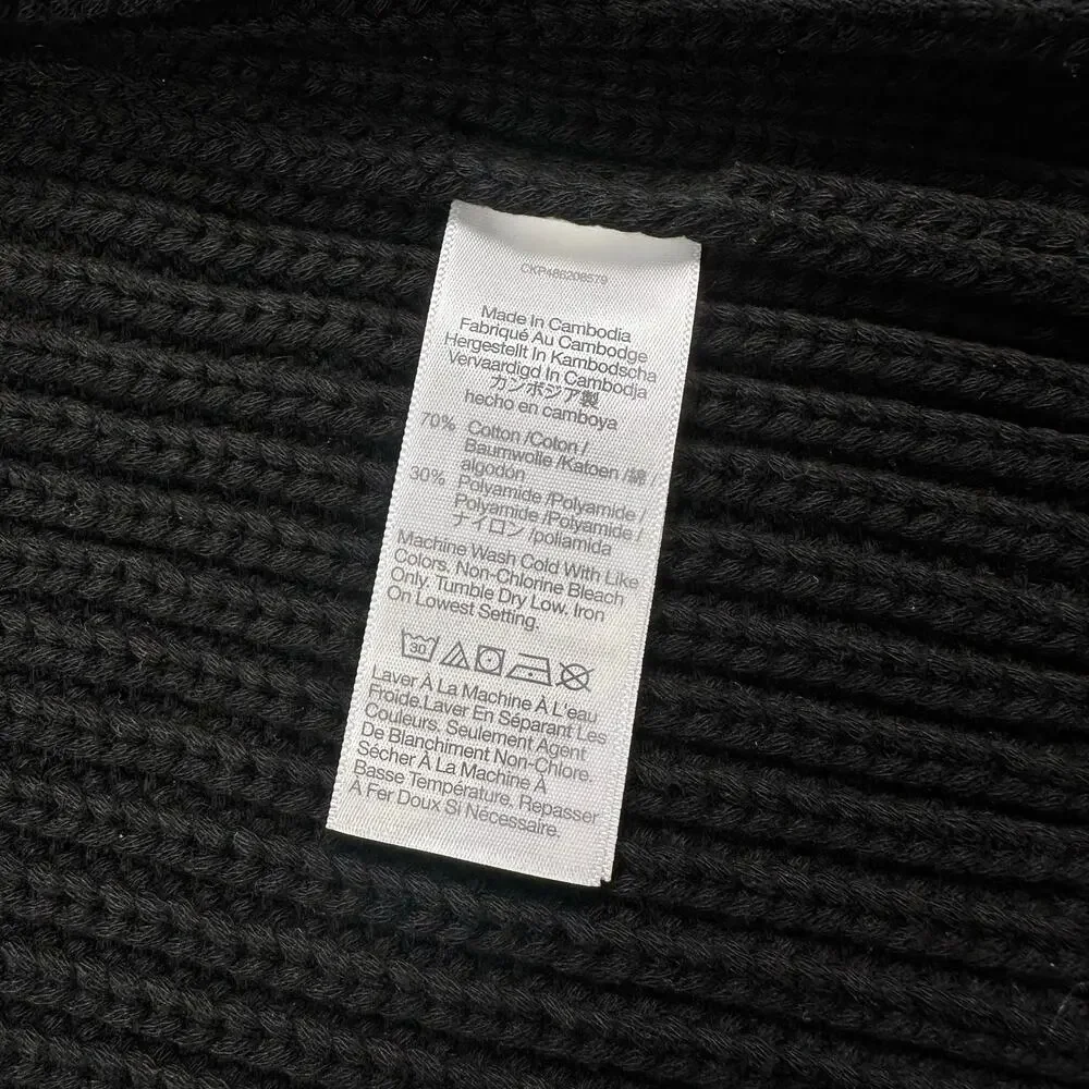 Madewell | Women | Black Heavy Ribbed Knit B-Neck Cutaway Sweater Vest | Small